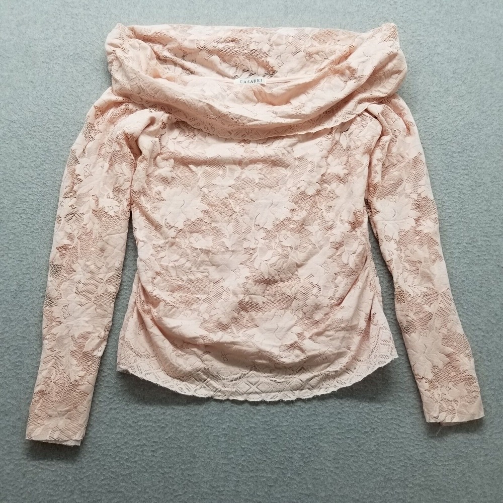Casadei Blouse Womens Medium Pink‎ Lace Floral